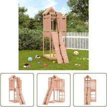 The Living Store Maisonnette de jeu avec mur d'escalade bois massif Douglas - Maison De Jeu Enfant - Aire De Jeux Extérieur - Jouet Bois - Toboggan