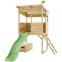 Tp Toys - Maisonnette cabane sur pilotis cimes avec toboggan bois fsc