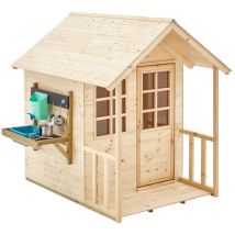 Maisonnette cabane enfant chalet prairie avec cuisine extérieure bois fsc