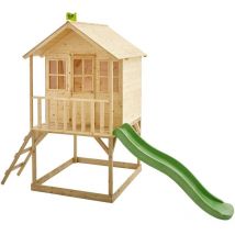 Tp Toys - Maisonnette cabane sur pilotis colline avec toboggan bois fsc