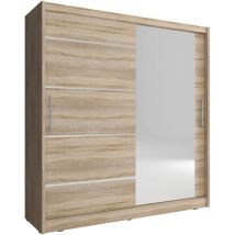 Bim Furniture - maja i alu 200 cm Armadio scorrevole a 2 ante Rovere Sonoma Specchio