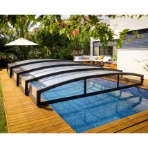 Canopia Abri piscine téléscopique Majorca 8.7 x 4.7 m Gris