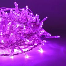 Luci di Natale Vintage 500 led 25m con 8 Giochi di Luce, IP44 per Interno/Esterno - Rosa Pink - Maka