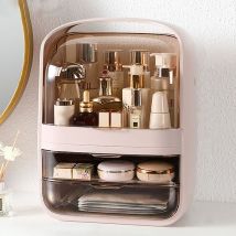 Livingandhome - Pink Modern Makeup Storage and Display Box with Lid