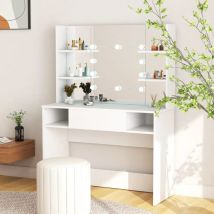 Bonnevie - Makeup Table with led Lights 100x40x135 cm mdf White VSVS5424049