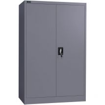 Aktenschrank / Büroschrank abschließbar 40x90x140cm in Anthrazit - Makika