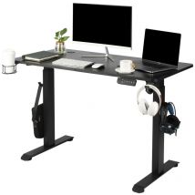 Makika Bureau Assis Debout Électrique 120 x 60 cm - Noir