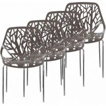 Makika - Chaise de Design Siège de Bureau - caluna Ensemble de 4 en Gris