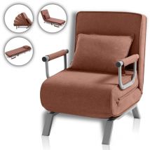 Makika - Fauteuil Convertible Lit Ted Pliable en Brun