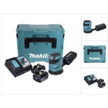 Dbo 180 rfj Ponceuse excentrique sans fil, 18V + 2x Batteries 3,0Ah + Chargeur + Makpac - Makita