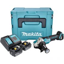 Makita DGA 520 STJX1 Meuleuse d'angle sans fil 18 V 125 mm X-LOCK Brushless + 2x batterie 5,0 Ah + chargeur + Makpac