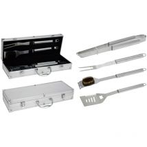BBQ - Maletín de 4 piezas metálicas para barbacoa -