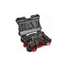 Maletin herramientas 215 pzs carracas 1214 y 38 acabado en acero cromo vanadio