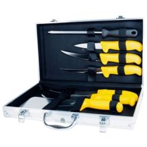Pradel – Mallette Valise Du Boucher 7 Pièces – Couteaux En Acier Inoxydable – Manche Ergonomique – Émouture Intégrale Pour Coupe Professionnelle