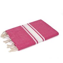Malibu xl - fouta traditionelle unie malibu xl - rayure classique - 100X200 cm - Beach Towel - RoseFuschia - 100x200x1cm
