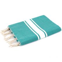 Malibu xl - fouta traditionelle unie malibu xl - rayure classique - 100X200 cm - Beach Towel - Vertturquoise - 100x200x1cm
