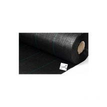 Bonerva - Malla Antihierba por metro lineal ( altura 3 metros) 120gr.color negra con bandas verdes