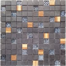 Mosaicos Carrelage mosaïque bamboo Noir 30x30 cm - Decora