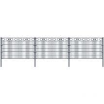 Home Deluxe - Malla de doble varilla Zan morata círculo, valla de jardín, valla de malla Altura: 160 cm / Longitud: 20 m 2x postes esquineros