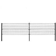 Home Deluxe - Malla de doble varilla Zan morata, valla de jardín, valla de malla Altura: 240 cm / Longitud: 50 m 2x postes esquineros