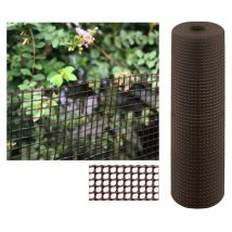 Suinga - Red de Plástico para Balcones y Terrazas 1 x 25 m Malla de Plastico marrón Cuadros 1 cm Malla Plastica Cuadrada