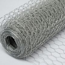 Niederberg Metall - Mallas de Alambre Valla de Tela Metálica Malla Hexagonal 25x25mm Valla para animales y plantas 25 m de largo Altura 75 cm
