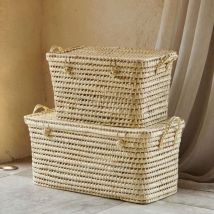 Malle de rangement feuille de palmier Naturel 60 cm