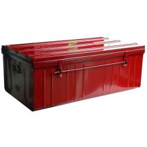 Malle de rangement en métal rouge 225 litres