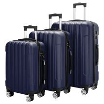 L&h-cfcahl - Malle et coffre 3-en-1 Multifonctionnel Grande Capacité Valise De Rangement De Voyage Ensemble De Bagages Bleu Marine