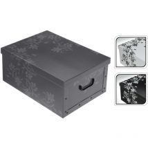 Malle et coffre Boîte de rangement avec couvercle fleurs boîte de rangement en carton coffre-lot de 3
