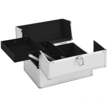 vidaXL Mallette à maquillage 22x30x21 cm Argenté Aluminium