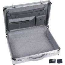 Attaché-case pour ordinateur portable et documents A4, avec 2 serrures à combinaison, bandoulière et coins renforcés, parfait pour un usage