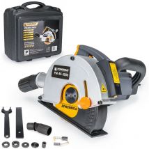 Powermat - Mallette rainureuse électrique à béton double disques avec laser 3000W