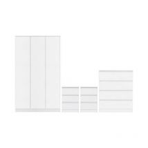 Malvern 3 Door Wardrobe Bedroom Set - White