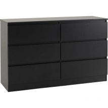 Malvern 6 Drawer Chest Black Recessed Handles