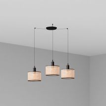 Faro mambo - Lampe suspendue triple cylindrique en grappe noire, E27