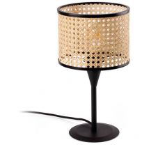 Faro Barcelona - mambo Mini lampe de table noire/rotin 64317-47