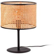 Faro Barcelona – Mambo Tischlampe schwarz Rattan – 64311-48 – 49,5 cm – 32 cm – 32 cm – IP20