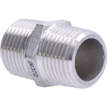 Tecuro – Mamelon fileté en acier inoxydable 1/2" – Raccord laiton – Filetage plomberie, Forme du raccord, Configuration raccord, Largeur, Longueur