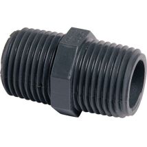 Mamelon PVC pression mâle-mâle 40-49 – Raccord d'évacuation PVC – Forme du raccord, Diamètre tube liquide/gaz, Largeur, Configuration raccord, 