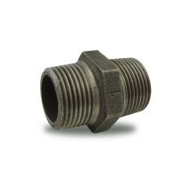 Mamelon en fonte malleable male/male, noir 2