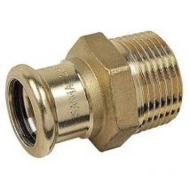 Sanha - Mamelon intermédiaire m/f en cuivre à sertir fileté - purapress série 8243G 18x3/4