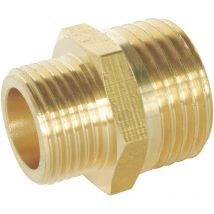 Mamelon laiton brut à visser - Réduit Double Mâle 15/21 -12/17 - Sachet 2 pièces