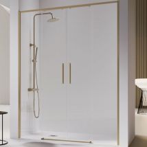 Kassandra - Frontal de ducha 2 Fijos + 2 Puertas Correderas 136-138.6 cm delta 2 Dorado