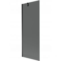 Desconocido - Mampara de Bañera 1 hoja Vidrio ahumado, 70x150 cm, Perfil negro