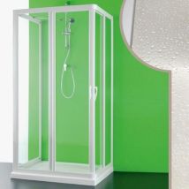 Idralite - Mampara de ducha 3 lados de acrílico mod. Venere h 190 cm 90x90x90 cm apertura central