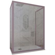 Forte - Mampara de ducha 3 lados pvc 75x100x75 corredera Lavanda Deco Trio