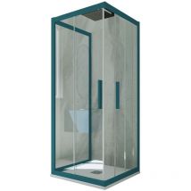 Forte - Mampara de ducha 3 lados pvc 90x100x90 corredera Verde Night Watch Kolors Trio
