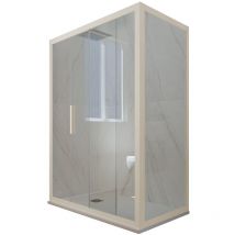 Forte - Mampara de ducha 80x160 cm corredera Champán Deco Duo