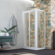 Forte - Mampara de Ducha 90x105 ap. 105 cm h 190 de Acrílico color Blanco mod. Delta Duo